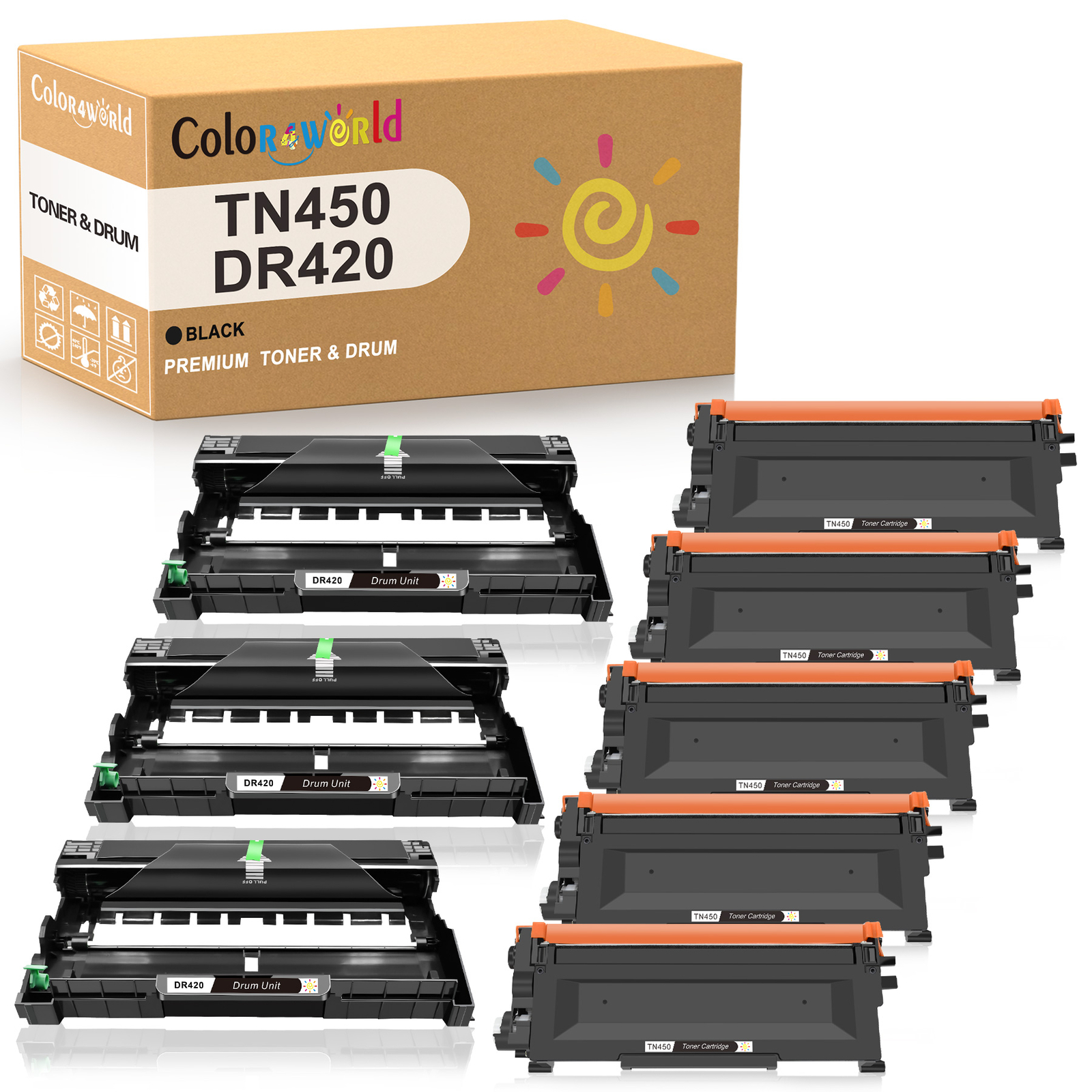 TN450 DR420 Toner Drum Combo for Brother HL-2230 HL-2270 HL-2270DW HL-2280DW Lot