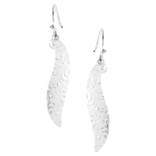 Montana Silversmiths Ladies Cinderella Liberty Feather Silver Earrings AMER5460 - Picture 2 of 2