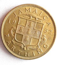 1952 JAMAICA FARTHING - AU - Hard to Find Low Mintage Coin - Lot #D24