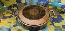 Taylor Smith Taylor Green Atomic Onion Covered Handles Casserole Dish  RARE
