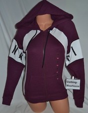 Victoria's Secret PINK VS Red Black White Perfect Full Zip Hoodie Sweatshirt XS