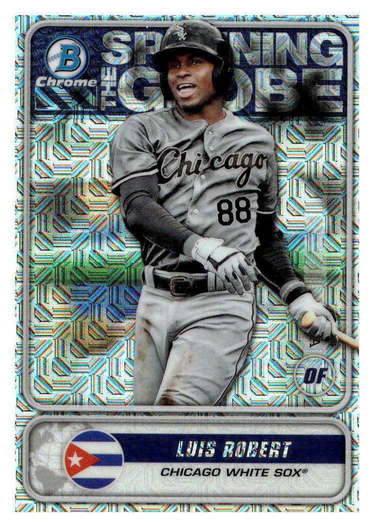 2020 Bowman Chrome Mega Box Spanning the Globe Refractors Luis Robert Insert