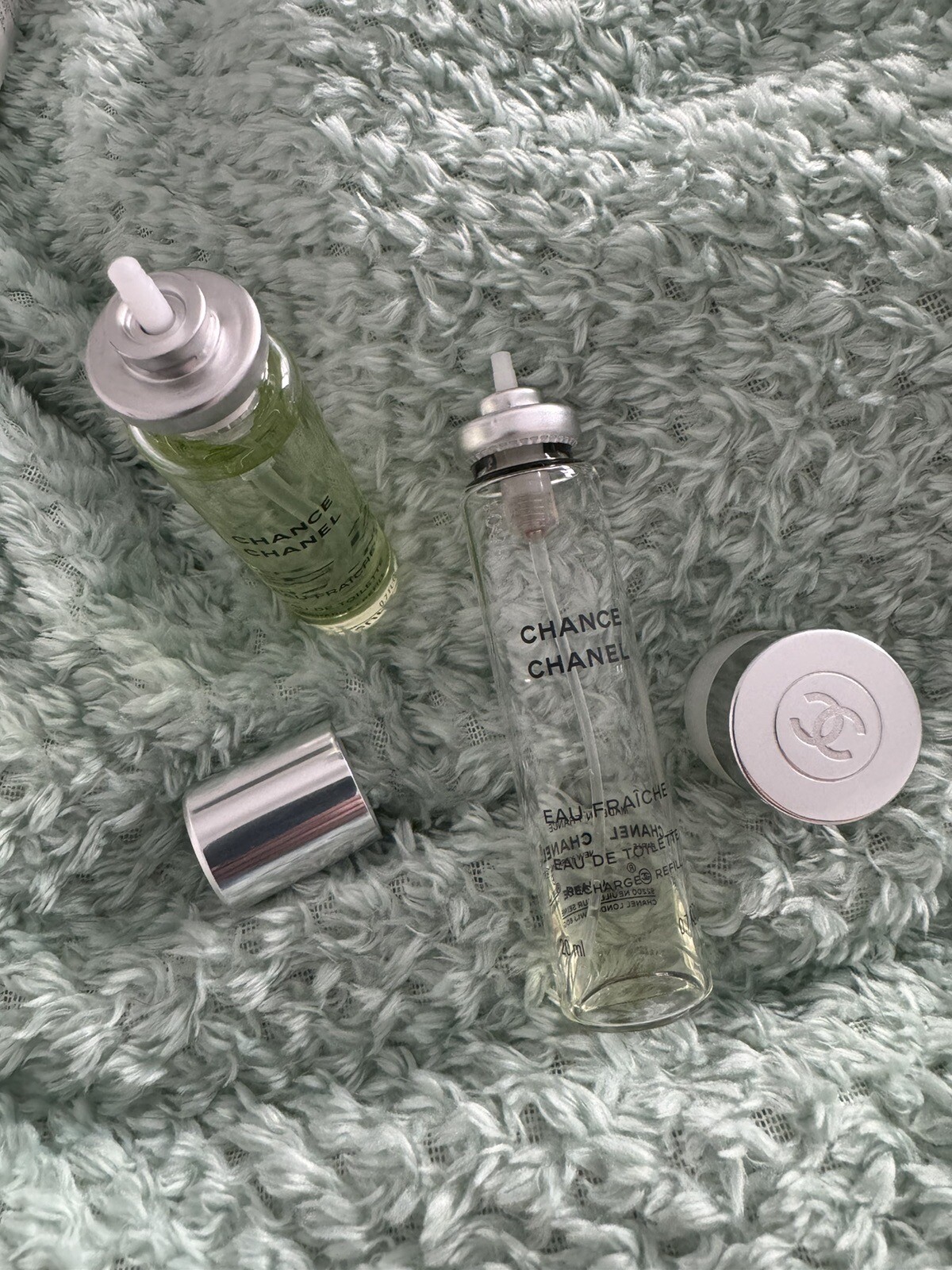 Chanel Chance Eau Fraiche 20ml Refill, Twist N Spray Purse Part Used