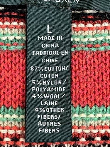 Maglione maglia vintage Lauren Ralph Lauren Southwestern Aztec Serape Western Stripe L - Foto 14 di 15