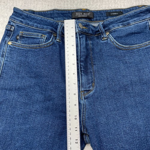 Judy Blue Jeans Womens 15/32 (31x28.5) Blue Straight Leg Denim Stretch - 第 7/10 張圖片