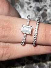 preowned white gold diamond wedding ring set