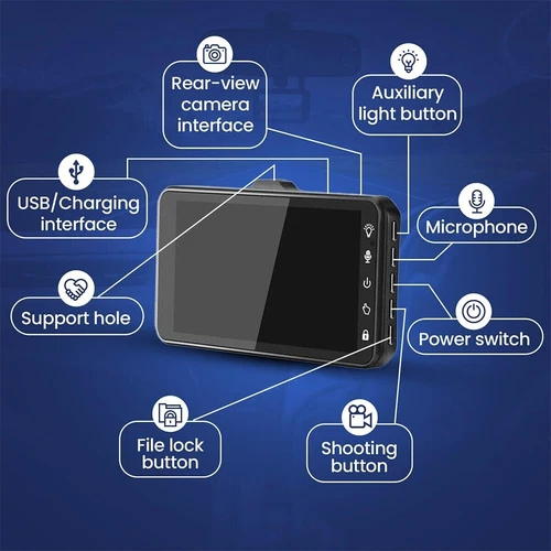 4" Dash Cam Pro Car Camera Recorder Dual Front and Rear HD 1080P Night Vision UK - Picture 8 of 8
