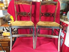 2 Antike Biedermeier Stühle Holz Geflecht ( 1201 )