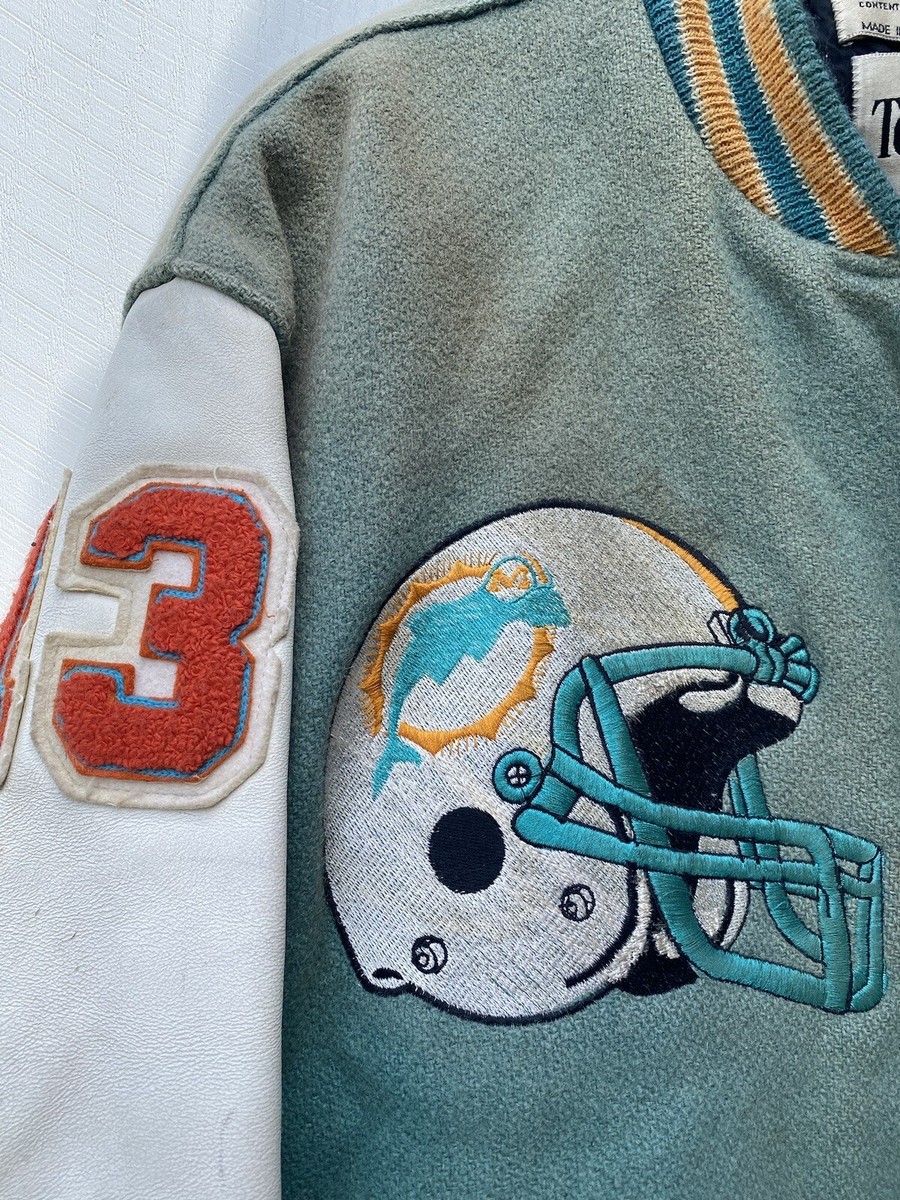 DeLong Miami Dolphins Varsity Jacket - Super bowl VII VIII Leather