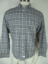 Frank & Eileen Grey Windowpane Italian Cotton Paul Shirt S USA Made