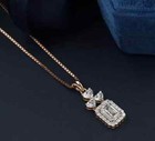 7.00 Ct Emerald & Heart Shape Natural Diamond Solitaire Pendant Rose Gold Finish