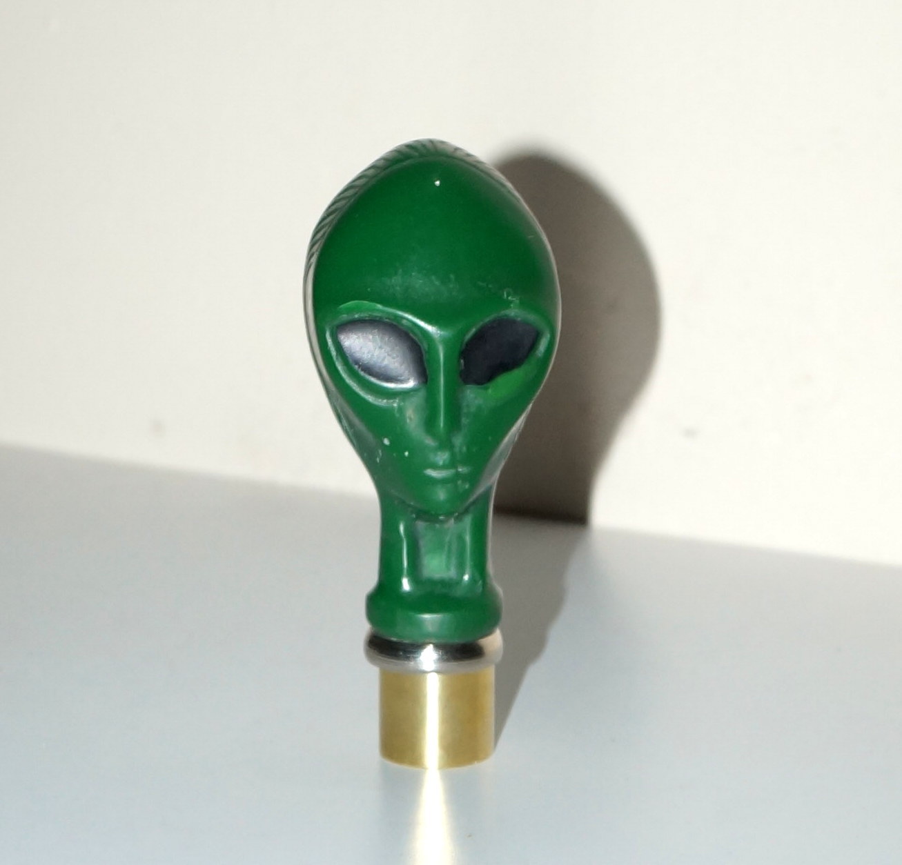 Thanksgiving Alien Head Style Ceramic Green Handle Walking Stick Cane ...
