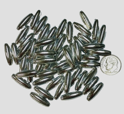 Silver Metallic fishing lure rigs 19mm spaghetti Craft Beads 200pc