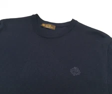 Loro Piana Logo Embroidered Luxury Cotton Knit Tee T Shirt Gentleman Businessman