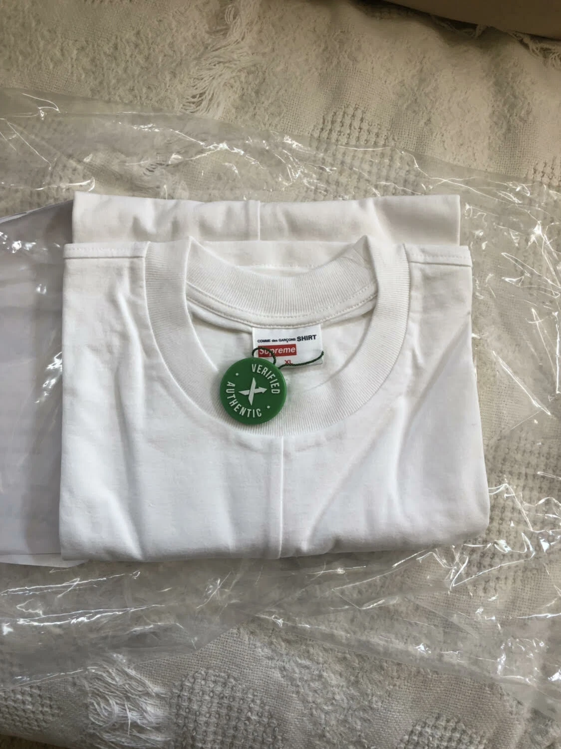 Supreme Comme des Garçons CHEMISE Split Box Logo Tee Blanc Neuf M, L, XL Bogo