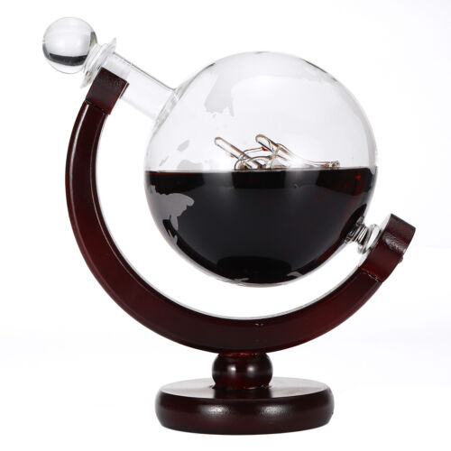 850ml Globe World Glass Crystal Whiskey Decanter Liquor Spirits Wine Bottle New - Picture 4 of 9