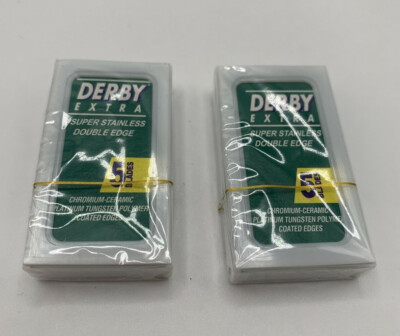 Super Stainless Steel Double Edge Blades Chromium Ceramic Coated Edges 10 ct 