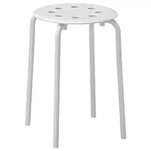 WHITE / BLACK MARIUS METAL STACKABLE FOLDABLE STOOL, HOME, OFFICE. 220Lbs Wgt. - Picture 7 of 12