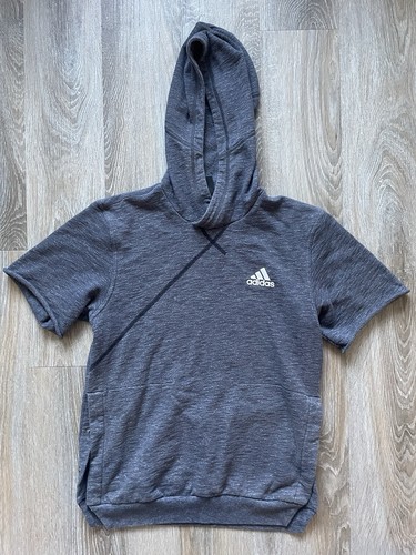 Adidas Cross Up Short Sleeve Hoodie Dark Gray Training Men's Small