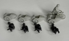 VTG Marx Desert Fox Motorcycle Sidecars Soldiers Seated Sitting Gray Lot
