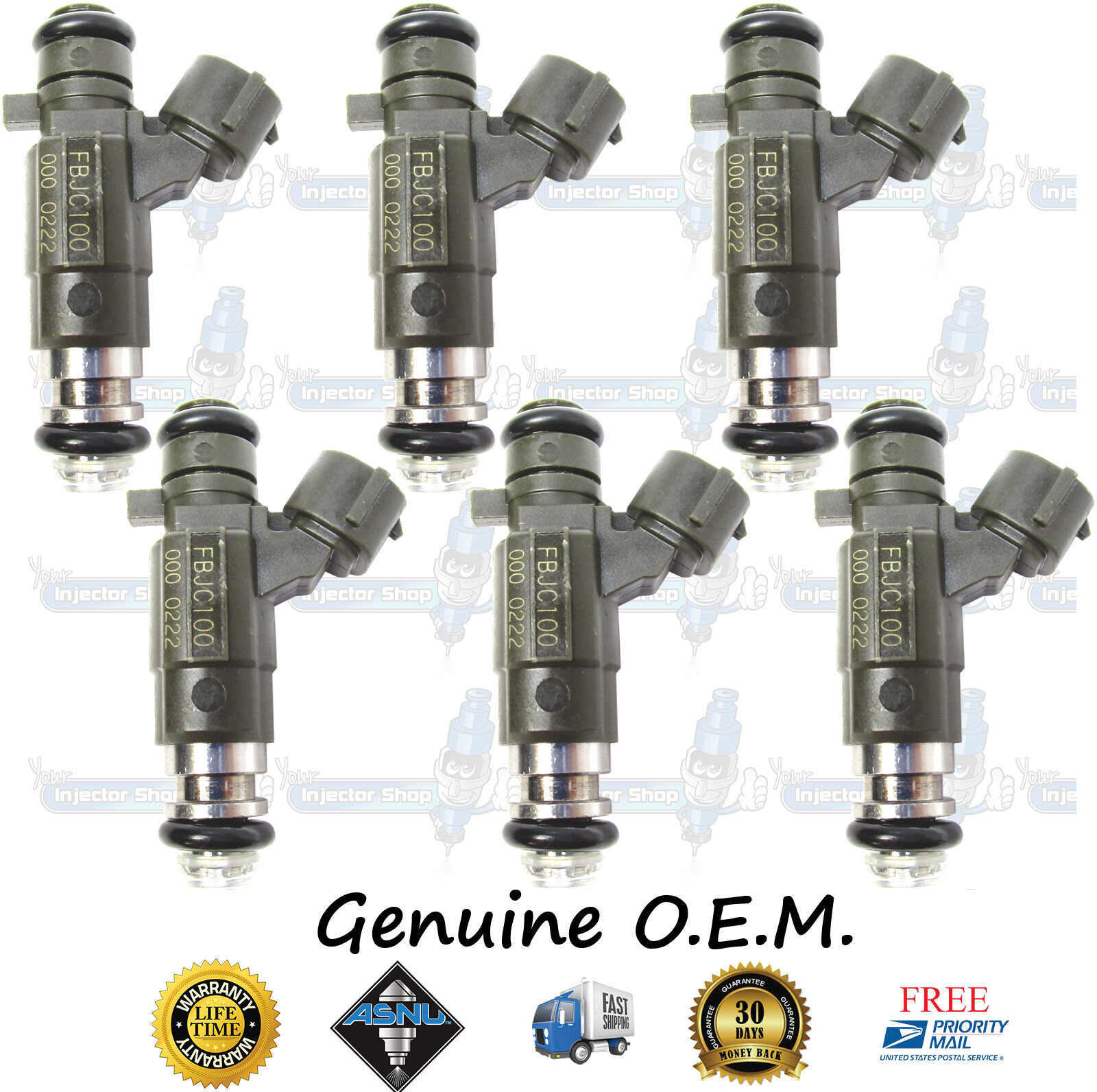 Genuine OEM Bosch Nissan FBJC100 3.5L 6x Fuel Injectors G35 Maxima