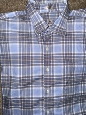 Mens Peter Millar Long Sleeve Plaid Button Front Shirt Size XL - EUC