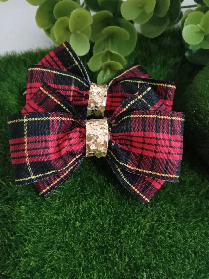 Conjunto de moño rojo de Navidad accesorios para el cabello para bebés niños pequeños Foto 4 de 4