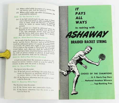 1950s OFFICIAL LAWN TENNIS RULES by U S Lawn Tennis Association Illustrated - Picture 4 of 5