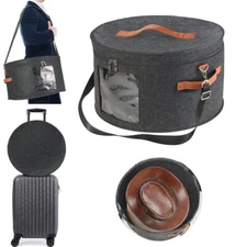 Cowboy Straw Hat Storage Box Stackable Round Brim Hats Travel Organizer Toy Bin