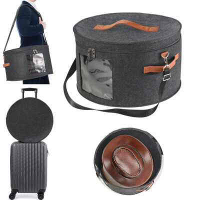 Cowboy Straw Hat Storage Box Stackable Round Brim Hats Travel Organizer Toy Bin