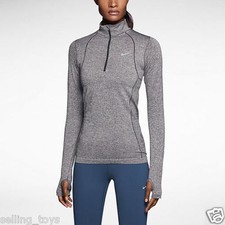 588534-032 New with Tag NIKE Women Half 1/2 Zip KNIT running shirt GREY 120