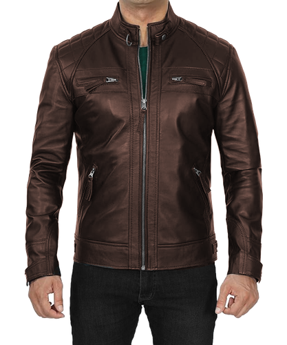 USTRADEENT Mens 100% Real Lambskin Genuine Biker Motorcycle Leather Jacket - Picture 9 of 15