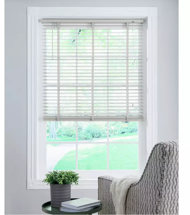 LBB Grey Blind Slats Venetian Window Wood Home Easy Clean Plain