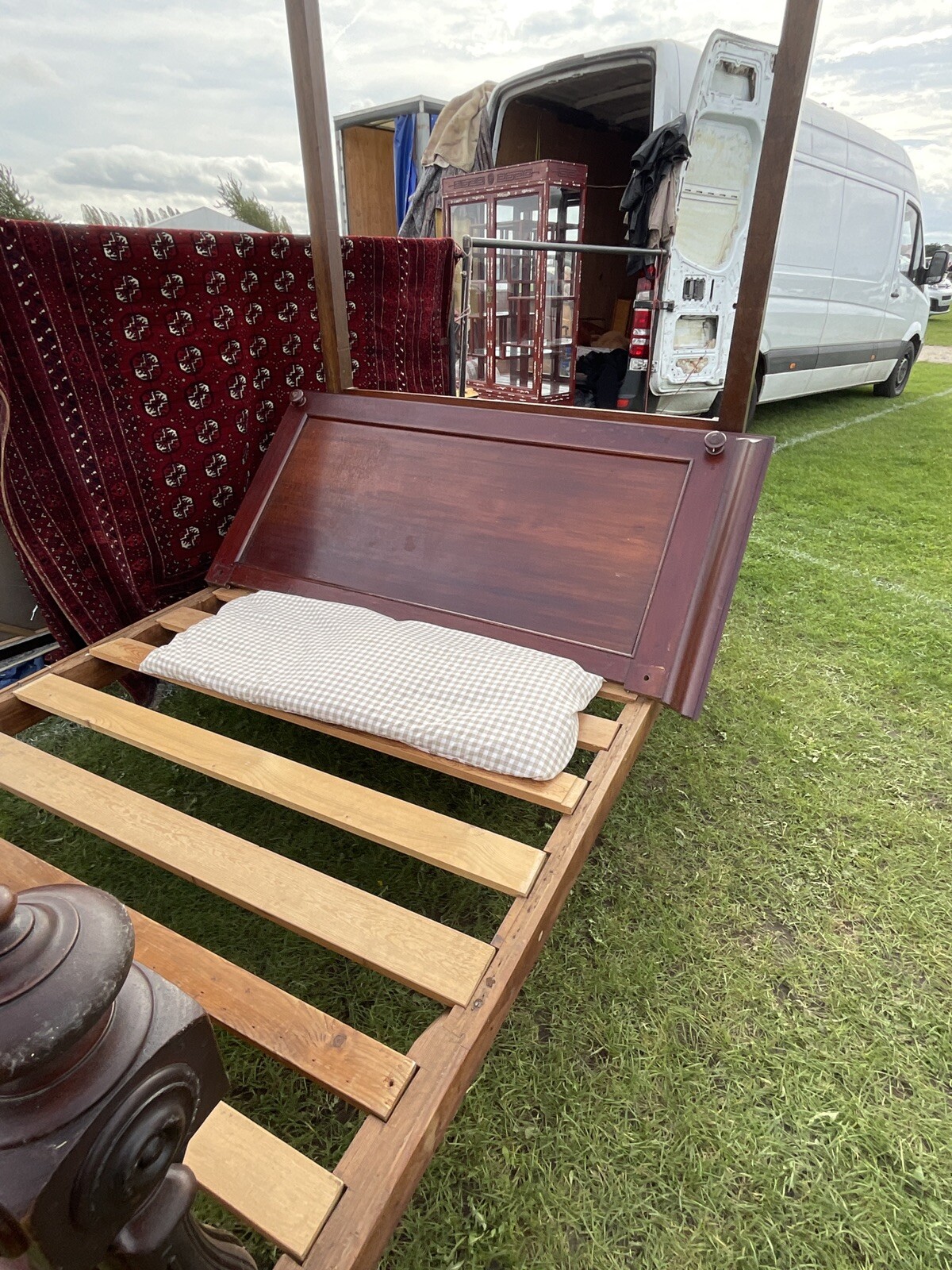 Antique Half Tester Bed 5ft Mahogany Double Bed eBay