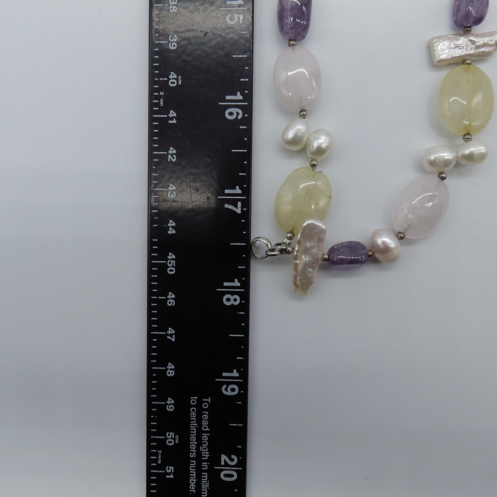 Assorted Gemstone Statement Necklace Amethyst, Ro… - image 4