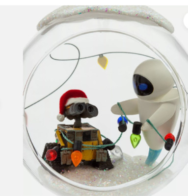 2024 Wall-E & EVE Disney Sketchbook Glass Dome Ornament NIB