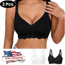 2Pcs Wireless TShirt Bra Seamless Push Up Bralette Full Coverage Comfortable Bra