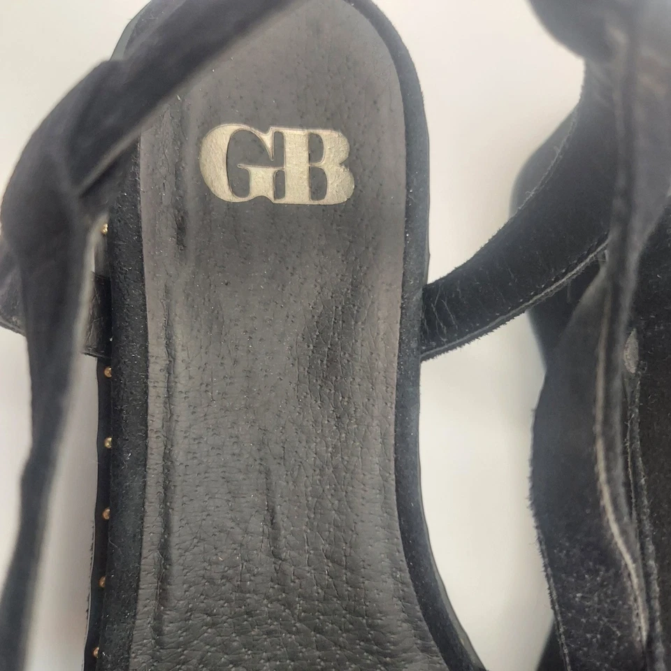 Сандалии GB Sweet Talk черные замшевые кожаные на платформе с заклепками на лодыжке с ремешком 6,5 М - Изображение 3 из 4