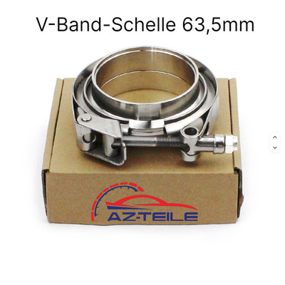 V-Band-Schelle 63,5mm mit 2x Anschweißringe V Band 21/2'' mit Schnellverschluß