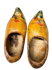 Vintage Dutch Wooden Clogs Klompen Hand Painted Holland Windmill Wall Hanging