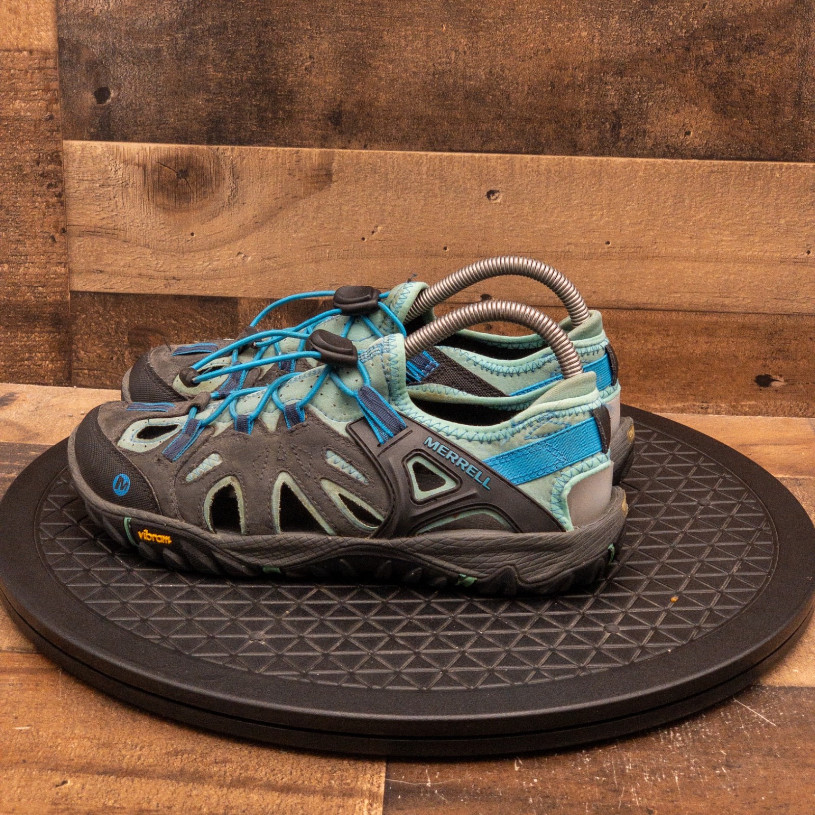 MERRELL BLUE WING DONNA SCARPE SPORTIVE OUTDOOR ESCURSIONISMO TRAIL SANDALI VERDI TAGLIA 9