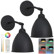 Battery Operated Wall Sconces Set of 2, Vintage Wireless Dimmable Lights with...