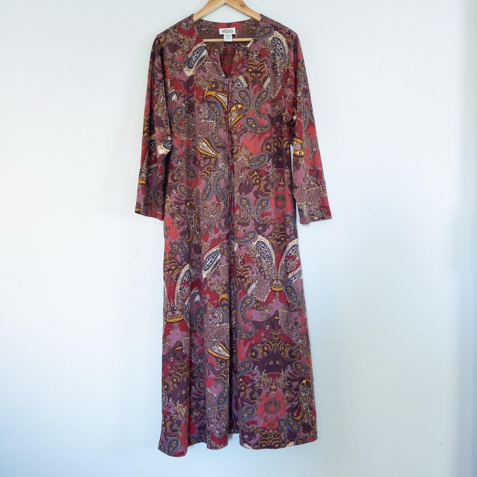 Collections Etc. Vintage 70's Paisley House Dress Boho Hippie Festival Medium