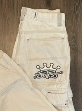 JNCO Cargo Pants Mens 32x30 Beige Wide Leg Baggy Big Crown 90s Y2K    READ