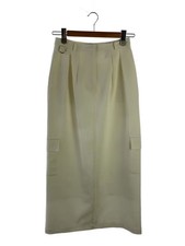 RIM.ARK Back Tuck Long Skirt, Size 30, Polyester, White, Solid Color, 460HSL31-0