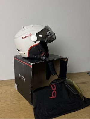 BOLLE HELMET BACKLINE VISOR PREMIUM SOFT WHITE/RED SIZE 59-61 ADULT