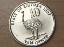 1997 Eritrea 10 Cents North African Ostrich