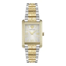 Versace Tonneau Two-Tone Silver Dial Women's Quartz Women's Watch VE1C00621