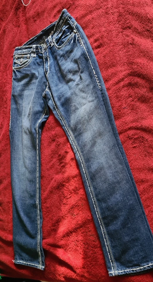 Jeans vintage Laguna Beach Co talla W32" L33" tiro 10" (ancho de pierna alterado) Foto 3 de 4
