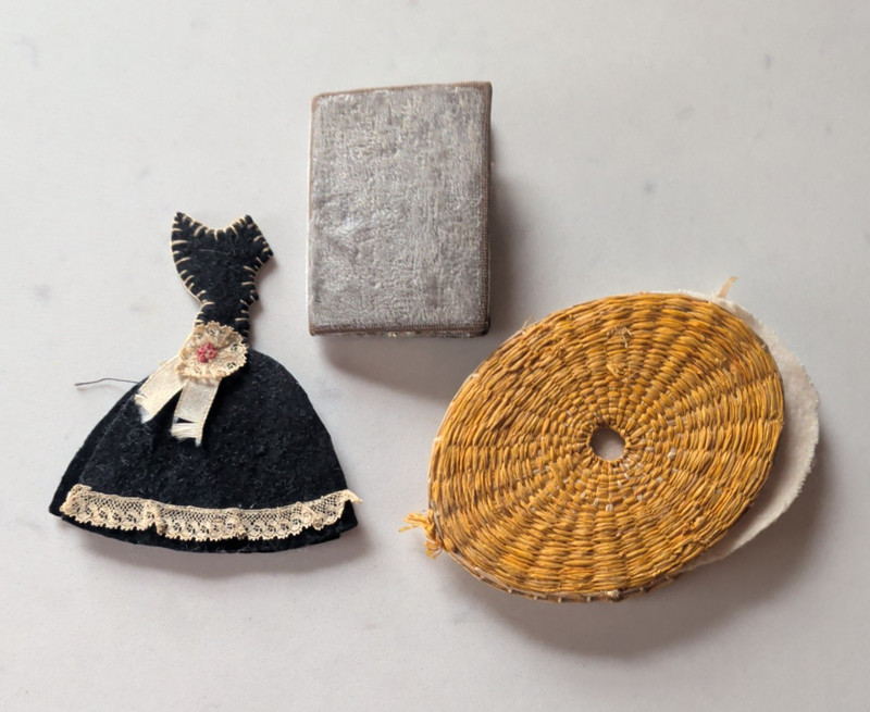 Victorian Needle Cases Velvet Rattan Felt Handmade Lot Of 3 Lace Satin 